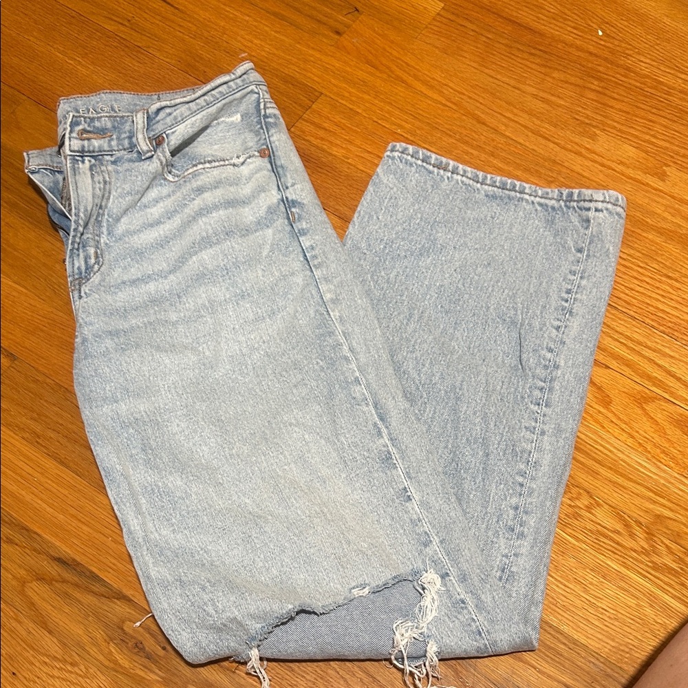 American Eagle Outfitters Light Blue Straight Leg Jeans